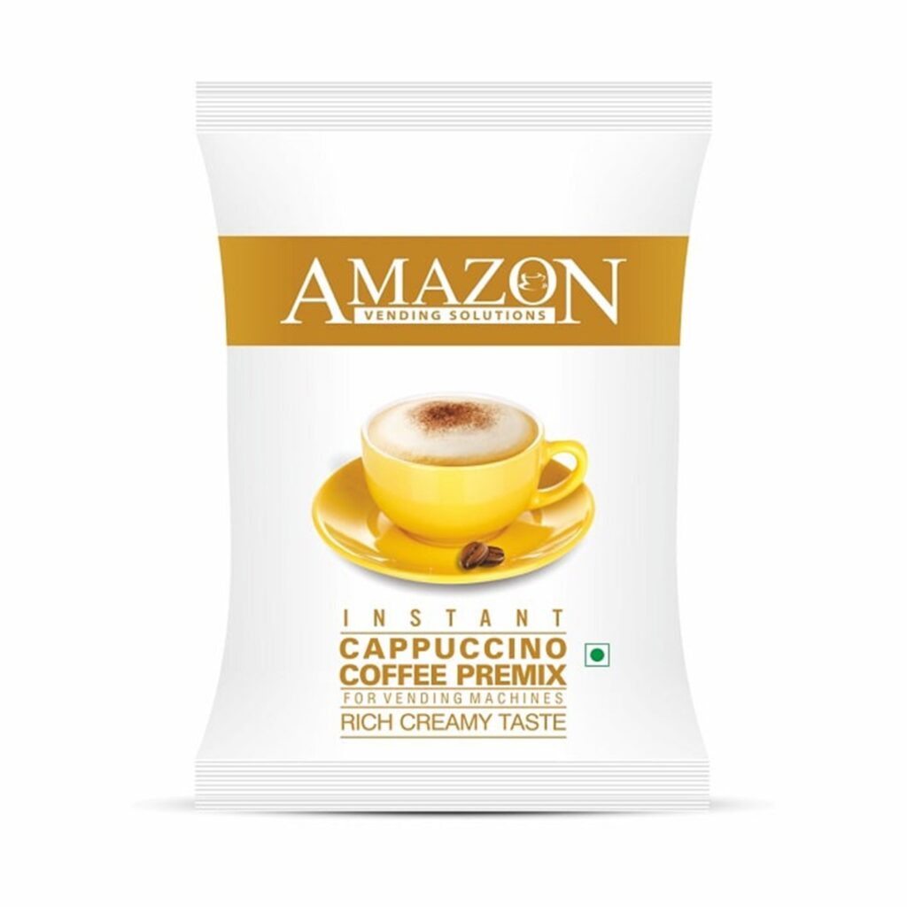 AMAZON 3 in 1 Instant Cappuccino Coffee Premix | Rich Creamy Taste | Suitable for Vending Machines and Manual Use- Just Add Hot Water