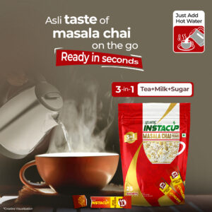 Atlantis InstaCup 3 in 1 Instant Masala Chai Premix | 25 Sachets X 14 Grams Pouch Pack Hover Image