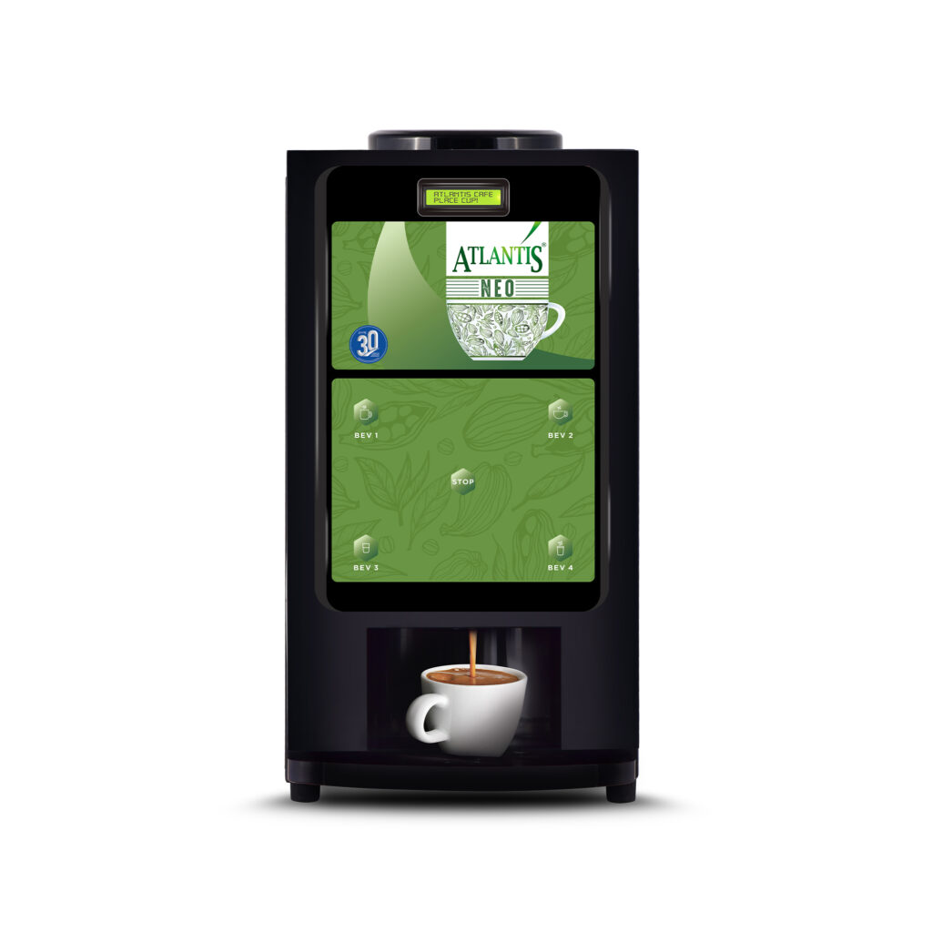ATLANTIS NEO 3 Lane Tea and Coffee Vending Machine – Dedicated Hot Water