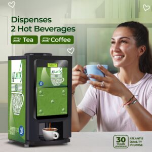 ATLANTIS NEO 2 Lane Tea and Coffee Vending Machine - Dedicated Hot Water Hover Image