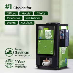 ATLANTIS NEO COIN OPERATED 2-Lane Tea and Coffee Vending Machine- Dedicated Hot Water Hover Image