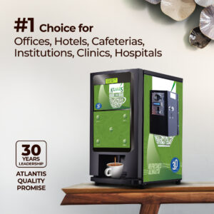 ATLANTIS NEO COIN OPERATED 3-Lane Tea and Coffee Vending Machine - Dedicated Hot Water Hover Image