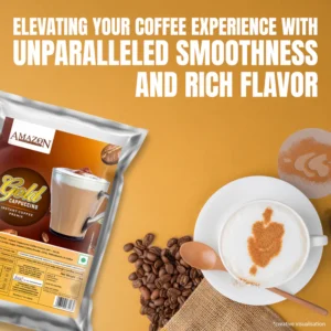 AMAZON Gold Cappuccino Instant Coffee Premix | Suitable for Vending Machines and Manual Use- Just Add Hot Water