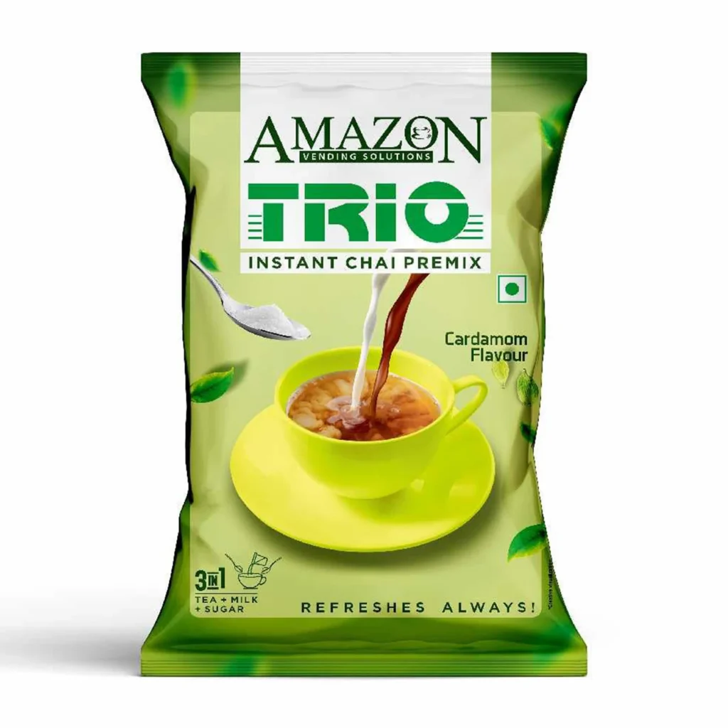 AMAZON Trio 3 in 1 Instant Cardamom Chai Premix I Suitable for Vending Machines and Manual Use- Just Add Hot Water