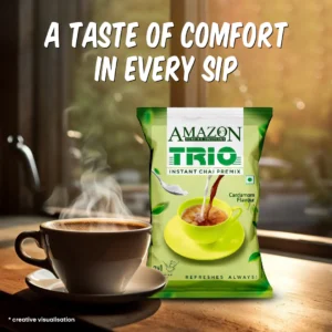 AMAZON Trio 3 in 1 Instant Cardamom Chai Premix I Suitable for Vending Machines and Manual Use- Just Add Hot Water Hover Image
