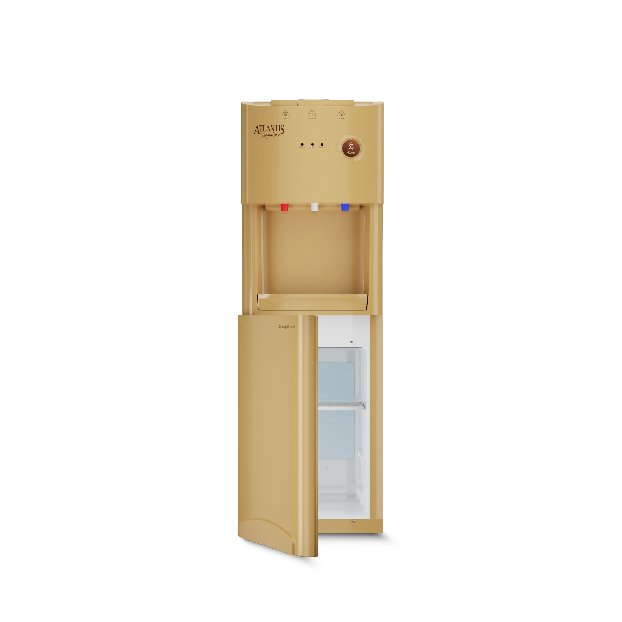 Atlantis Signature Designer Water Dispenser | 18L Cooling Cabinet | Hot, Normal & Cold | Luxury Art Finish | Top Push Buttons | Child Safety Lock | Silent Operation | BIS Certified | Office & Home